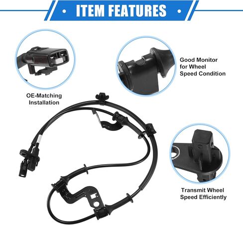 ABS Wheel Speed Sensor Compatible for Kia Forte 2014-2018 for Kia Forte5 2014-2018, Custom Plastic Black Front Right Passenger Side No.59830-A7300 in Saudi Arabia