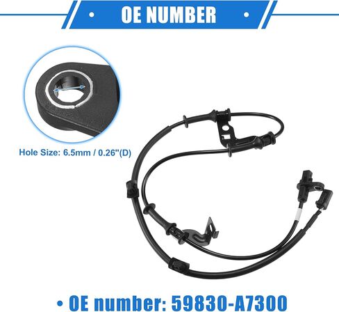 ABS Wheel Speed Sensor Compatible for Kia Forte 2014-2018 for Kia Forte5 2014-2018, Custom Plastic Black Front Right Passenger Side No.59830-A7300 in Saudi Arabia