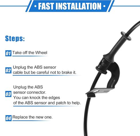 ABS Wheel Speed Sensor Compatible for Kia Forte 2014-2018 for Kia Forte5 2014-2018, Custom Plastic Black Front Right Passenger Side No.59830-A7300 in Saudi Arabia