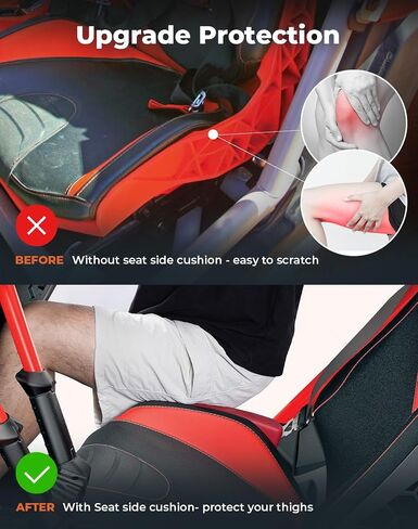 KEMIMOTO Seat Side Pad Assembly Compatible with 2017-2025 Can-Am Maverick X3 MAX and Maverick R, PU Foam Seat Side Cushion for UTV Accessories, Thigh Protection Comfort Pillow(1 Pair) (Red) in Saudi Arabia