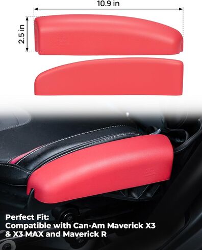 KEMIMOTO Seat Side Pad Assembly Compatible with 2017-2025 Can-Am Maverick X3 MAX and Maverick R, PU Foam Seat Side Cushion for UTV Accessories, Thigh Protection Comfort Pillow(1 Pair) (Red) in Saudi Arabia