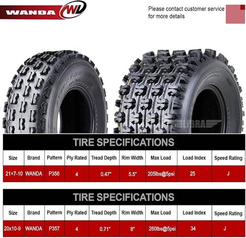 WANDA Set 4 GNCC Racing Tires 21x7-10 & 20x10-9 fit for Suzuki LTZ400 250 in Saudi Arabia