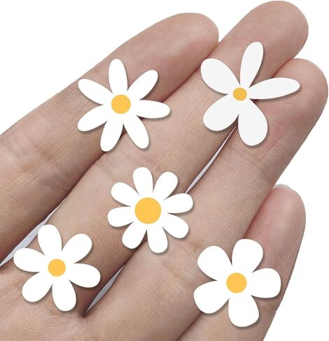 Set of 70, Little Daisies Stickers, Cute Flower Stickers, Laptop Stickers, Water Bottle Stickers, Phone Flower Sticker, Aesthetic Stickers, Vinyl Stickers Daisy Sticker Pack, 1 inches (White) in Kuwait