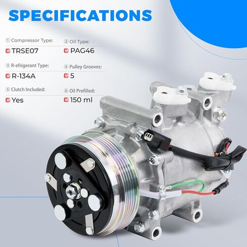 ضاغط تيار متردد مع قابض متوافق مع Honda Fit 1.5L 2009 2010 2011 2012 2013، استبدال ضاغط مكيف الهواء # 98579 97579 CO11312C 38810RP3A01 in Kuwait