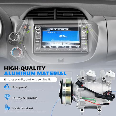 ضاغط تيار متردد مع قابض متوافق مع Honda Fit 1.5L 2009 2010 2011 2012 2013، استبدال ضاغط مكيف الهواء # 98579 97579 CO11312C 38810RP3A01 in Kuwait