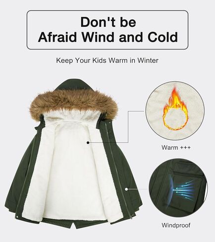 Lovekider 5-16T معاطف شتوية للأولاد سترة منتفخة دافئة سميكة للأطفال ملابس خارجية مع غطاء من الفرو الصناعي قابل للإزالة in Kuwait