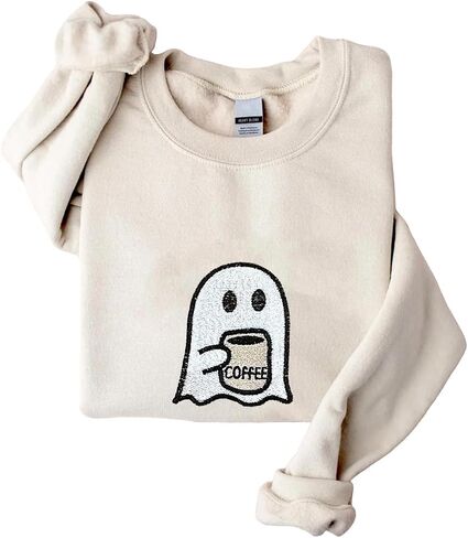 IZI POD Halloween Ghost Embroidered Crewneck Sweatshirt in Saudi Arabia