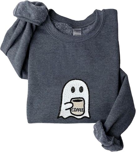 IZI POD Halloween Ghost Embroidered Crewneck Sweatshirt in Saudi Arabia