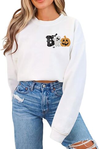 IZI POD Halloween Ghost Embroidered Crewneck Sweatshirt in Saudi Arabia
