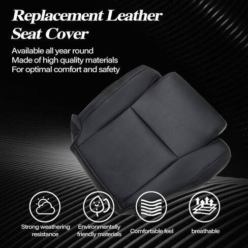 SecosAutoparts Driver Side Bottom Replacement Leather Seat Cover Graphite Gray Compatible with Toyota Tundra 2007 2008 2009 2010 2011 2012 2013 in Saudi Arabia