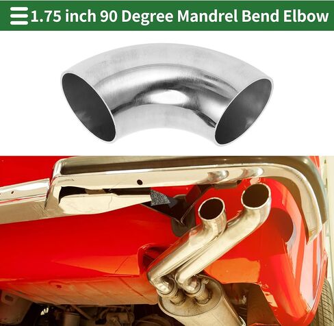 Motoforti 1.75" Inch OD 90 Degree Mandrel Bend Elbow Car Modified Exhaust Pipe Tubing 1.5mm/16GA Thickness 304 Stainless Steel Bend Tube Stair Handrail Piping 45x125x1.5mm in Saudi Arabia