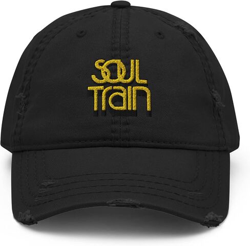 BET Soul Train Logo Embroidered Distressed Dad Hat in Saudi Arabia