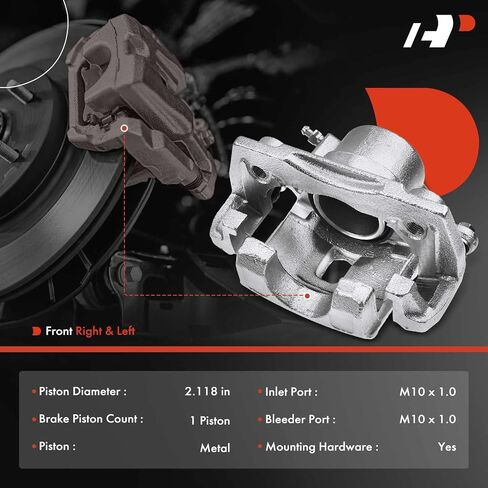 A-Premium Disc Brake Caliper Assembly with Bracket Compatible with Select Chevrolet and Suzuki Models - Tracker & Vitara, 1999 2000 2001 2002 2003 2004 - Front Driver and Passenger Side, 2-PC Set in Saudi Arabia
