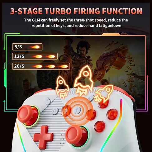 NBCP Wireless Switch Controller for Nintendo Switch/Lite/OLED Controller, Switch Controller with Mouse Touch on Back Buttons, Extra Switch Pro Controller with Wake, Programmable, Turbo Function in Kuwait
