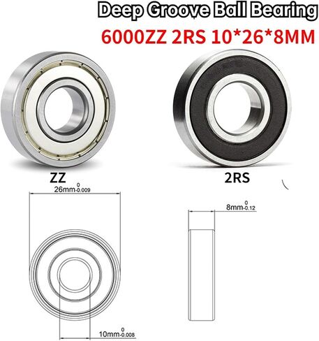 1 قطعة كرة أخدود عميقة تحمل 6000zz 2RS ABEC-1 ABEC-510 * 26*8 مللي متر دراجة تحمل (6000ZZ ، ABEC-5) in Saudi Arabia