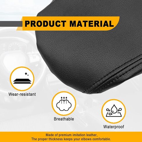 Car Armrest Storage Box Lids Car Center Console Armrest Cover Protector Compatible with Civic 2022 2023 2024 2025 with CVT (Pure Black) in Saudi Arabia