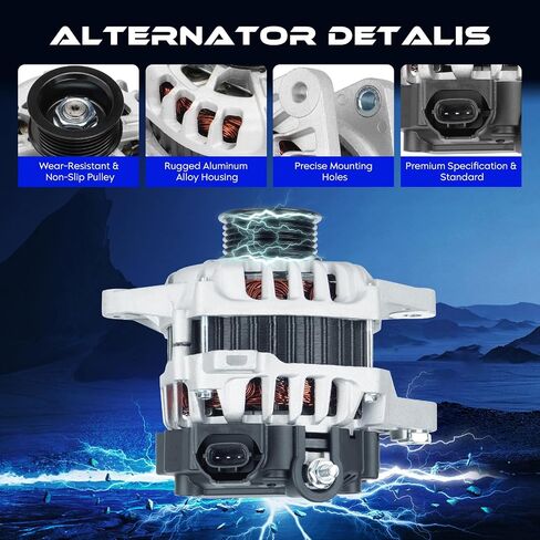 Alternator Replacement New 1.6 1.6L Fit for Hyundai Accent 2012-2017, for Veloster 2012-2017, for Kia Rio 2012-2013, High Output Alternator Replace for 13209, 373002B300 in Saudi Arabia