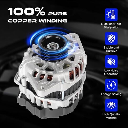 Alternator Replacement New 1.6 1.6L Fit for Hyundai Accent 2012-2017, for Veloster 2012-2017, for Kia Rio 2012-2013, High Output Alternator Replace for 13209, 373002B300 in Saudi Arabia
