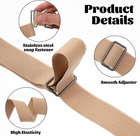 Crop Tuck Band, 2 Pcs Adjustable Crop Top Tuck Waist Band Tucking Sweater Shirt Elastic Stretch Belts for Women, Black+Khaki in Kuwait