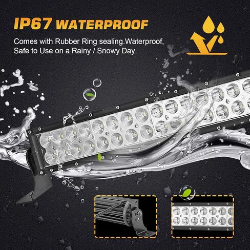 50 بوصة 288 واط LED شريط إضاءة منحني بقعة/شعاع كومبو للفيضانات مع مجموعة الأسلاك والزجاج الأمامي للسقف العلوي، دعامات تثبيت قفص متوافقة مع Polaris Ranger 570 900 1000 2013-2024 in Saudi Arabia