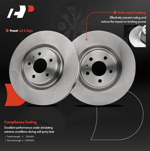 A-Premium 13.58 inch (345mm) Front Vented Disc Brake Rotors Compatible with Select Audi & Porsche Models - Q5 2013-2017, A5 2016, A6 2014-2018, A6 Quattro, A7 Quattro, S4, S5, Macan, 2-PC Set in Saudi Arabia