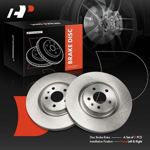 A-Premium 13.58 inch (345mm) Front Vented Disc Brake Rotors Compatible with Select Audi & Porsche Models - Q5 2013-2017, A5 2016, A6 2014-2018, A6 Quattro, A7 Quattro, S4, S5, Macan, 2-PC Set in Saudi Arabia