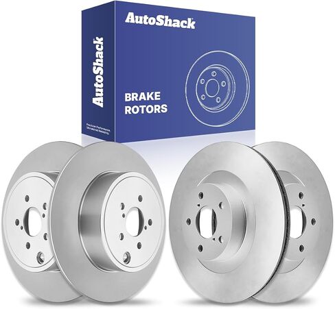 AutoShack Front & Rear Drilled & Slotted Brake Rotors | Replacement for Subaru Impreza BRZ 2009-2013 Forester 2010-2014 Outback Legacy 2013 WRX | Silver Zinc Coated | 4-PC Brake Kit | SilverShield Pro in Saudi Arabia