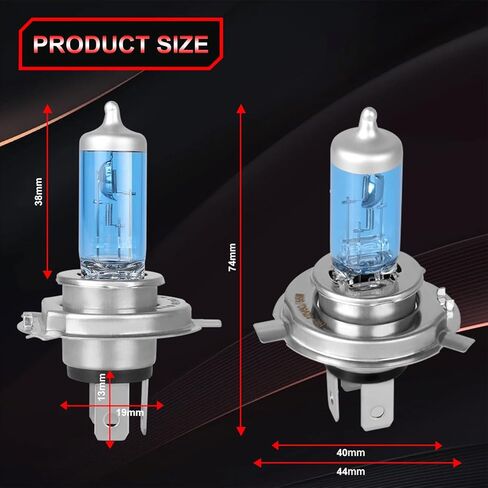 9003/H4 Halogen Headlight Bulb，White Light 12V 100W/90W 4200k,High and Low Beam,headlight replacement with Long-life,Pack of 2 in Saudi Arabia