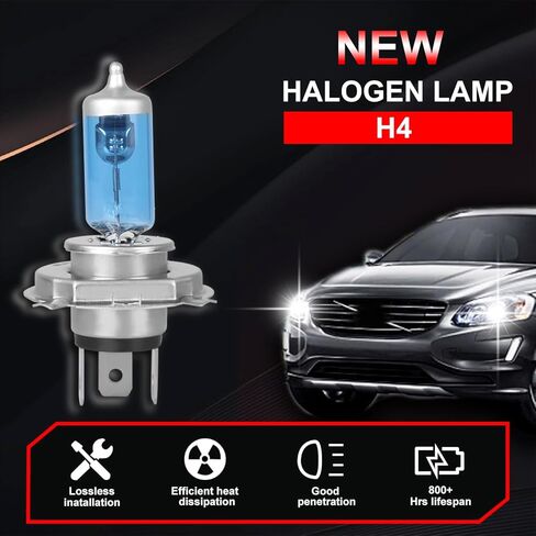 9003/H4 Halogen Headlight Bulb，White Light 12V 100W/90W 4200k,High and Low Beam,headlight replacement with Long-life,Pack of 2 in Saudi Arabia