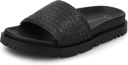 Journee Womens cushioned footbeds Starr slip on sandal open toe textile uppers in Saudi Arabia