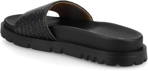 Journee Womens cushioned footbeds Starr slip on sandal open toe textile uppers in Saudi Arabia