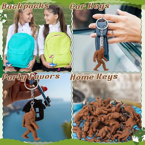 36 جهاز كمبيوتر شخصي Bigfoot Keychain عيد الميلاد Sasquatch Keyring Bulk Mini Bigfoot Cryptid Party Supplies Sasquatch هدايا للرجال النساء التخييم في الهواء الطلق المتحمسين عيد ميلاد حقيبة الظهر الديكور in Saudi Arabia