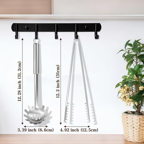 مجموعة ملعقة سباغيتي وملقط سباغيتي من بليفايند مكونة من قطعتين، شوكة سباغيتي غير لاصقة مقاس 13 بوصة وملقط مطبخ مقاس 9 بوصة، سهلة التخزين والتنظيف، تصميم مريح، من الفولاذ المقاوم للصدأ in Kuwait