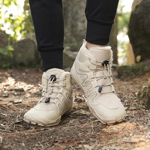 Mens Womens Barefoot Winter Boots with Wide Toe Box Minimalist Five Finger Hiking Boots Fur Lined Water Resistant Ankle Booties Zero Drop Sole Walking Shoes Winter Fashion Sneakers in Saudi Arabia