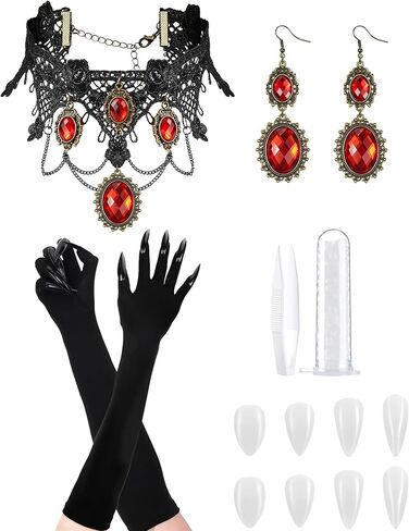 Halloween Vampire Costume Accessories Set, Victorian Gothic Accessories for Women Vampires Cosplay Wedding in Kuwait