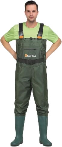 Chest Waders with Boots – Waterproof Lightweight 2-Ply Nylon/PVC for Men & Women Fishing & Hunting in Saudi Arabia