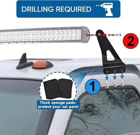 Wsays Upper Windshield 52" Straight Light Bar Brackets Compatible with Chevrolet Silverado/Tahoe/Suburban 1999-2007 Fit GMC Sierra Yukons 1999-2007 in Saudi Arabia