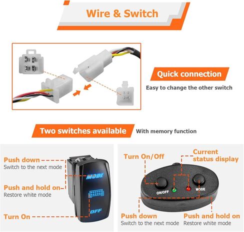 WeiSen 42 بوصة 240 واط كهرمان وأبيض LED شريط إضاءة منحني مع وظيفة الذاكرة الأسلاك تسخير مفتاح الروك وشريط الضوء يتصاعد متوافق مع Can am Maverick X3 وX3 Max جميع الموديلات 2017-2024 in Saudi Arabia