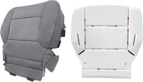 غطاء مقعد من القماش السفلي للسائق ووسادة وسادة إسفنجية بديلة تناسب سيارة Chevy Silverado GMC Sierra 1500 2500 2500HD 3500 3500HD 2015-2019 رمادي داكن (أيضًا لجانب الركاب) in Saudi Arabia