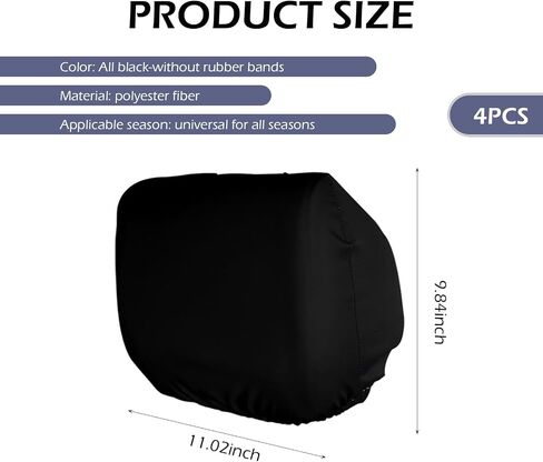 4 PCS Seat Headrest Covers – Comfortable & Breathable All-round Scratch-resistant Protective Covers, Elastic Fit, Cleanable & Reusable for All Seasons, Suitable for Cars & Trucks (Black) in Saudi Arabia