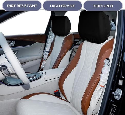 4 PCS Seat Headrest Covers – Comfortable & Breathable All-round Scratch-resistant Protective Covers, Elastic Fit, Cleanable & Reusable for All Seasons, Suitable for Cars & Trucks (Black) in Saudi Arabia