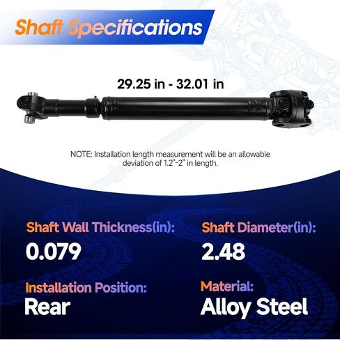 Front Drive Shaft Prop Shaft Driveshaft Assembly [4WD Manual Transmission] Fit for Jeep Cherokee 1994-2001| Comanche 1987-1992| Wagoneer 1987, OE 53005543AC, 53003236 in Saudi Arabia