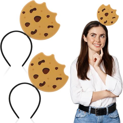 2 Pcs Halloween Headband Chocolate Chip Cookie Headband Halloween Costume Hairband Cute Cartoon Headwear Men Women for Party Favors in Saudi Arabia