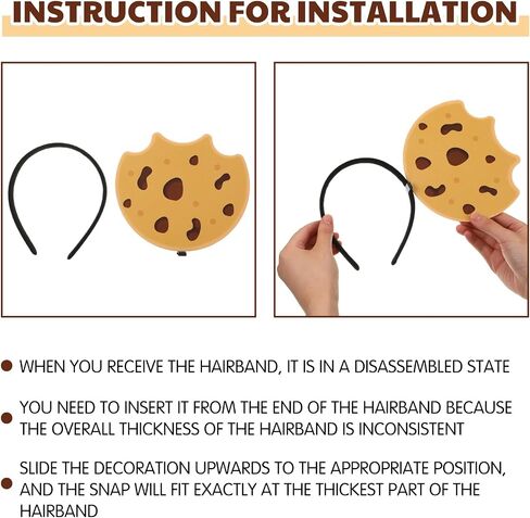 2 Pcs Halloween Headband Chocolate Chip Cookie Headband Halloween Costume Hairband Cute Cartoon Headwear Men Women for Party Favors in Saudi Arabia