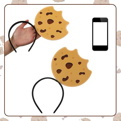 2 Pcs Halloween Headband Chocolate Chip Cookie Headband Halloween Costume Hairband Cute Cartoon Headwear Men Women for Party Favors in Saudi Arabia