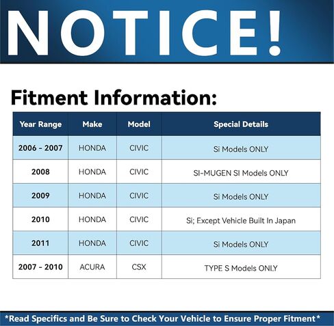 محور ديترويت - طقم فرامل لسيارة Honda Civic Si 2006-2011، 2007-2010 Acura CSX Type S استبدال دوارات الفرامل المشقوقة المحفورة 2008 2009 وسادات الفرامل السيراميكية: 11.81 بوصة أمامية و10.24 بوصة بوصة دوارات خلفية in Saudi Arabia