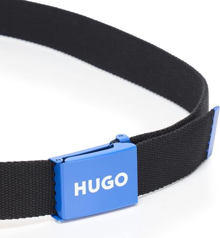 حزام بإبزيم بشعار HUGO، اليشم الأسود، مقاس واحد in Saudi Arabia
