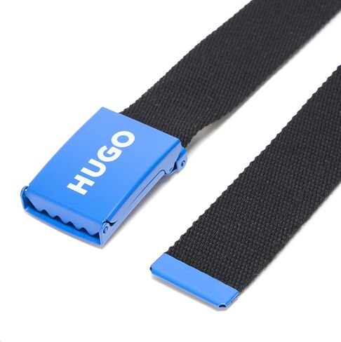 حزام بإبزيم بشعار HUGO، اليشم الأسود، مقاس واحد in Saudi Arabia