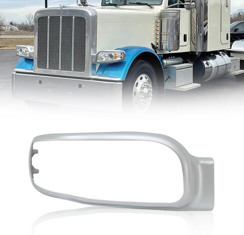 Headlight Bezel Chrome fit for Peterbilt 389 Semi Trucks Pair Driver & Passenger Side (Main Headlight Bezel) (Front Headlight Bezel, Pair) in Saudi Arabia