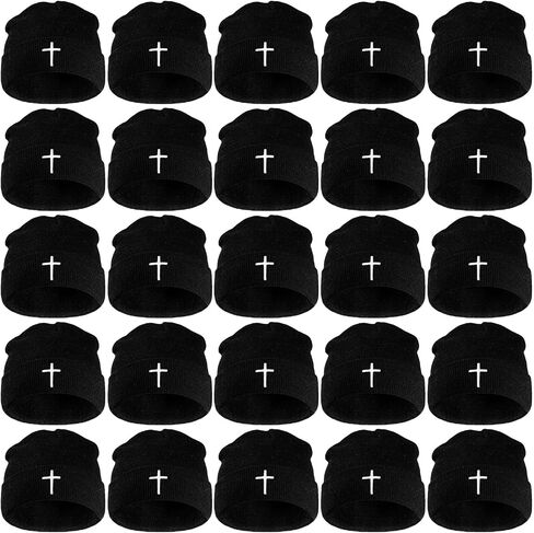 Coume 12pcs Cross Winter Beanie Hats Christian Cuffed Skull Cap Skull Cap Warm Beanies for The Homeless Men and Women Church in Saudi Arabia